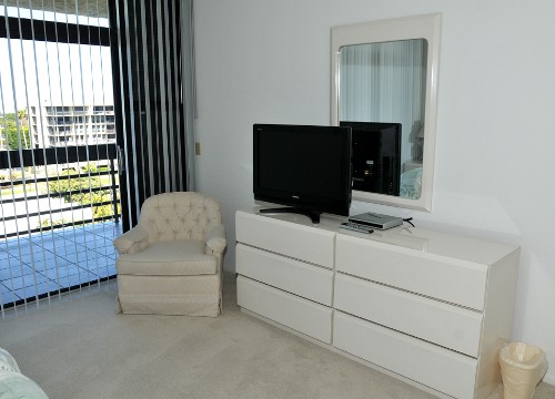 master bedroom with TV