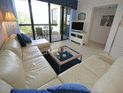 Comfortable living area with bay views