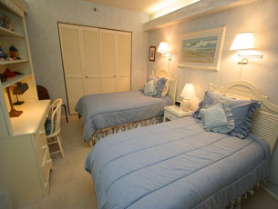 Guest bedroom with twin beds